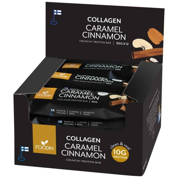 Foodin Collagen Protein Bar, Caramel Cinnamon, 12-pak