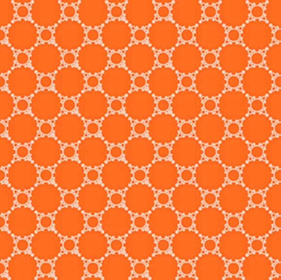 Fast Bomuld M/Prikker, Orange, Lace.