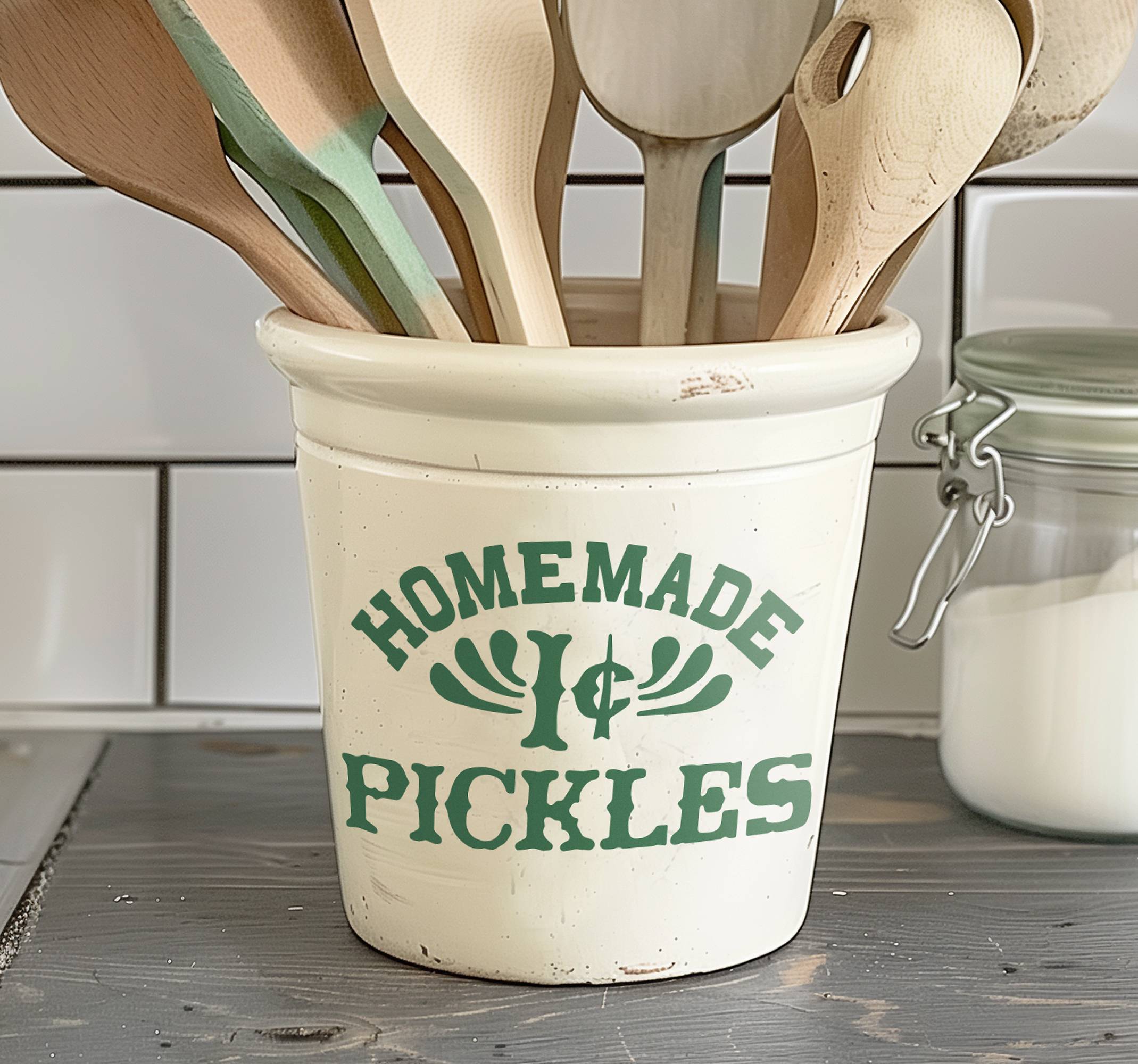 Hemlagad pickles Väggklistermärken livsmedel