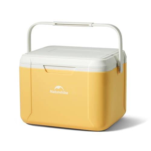 Naturehike Isolerad kylväska 5 l/18 l i högkvalitativt polyuretan - Kylkapacitet 48 timmar - För camping, picknick, festival, bil (gul, 18 l)