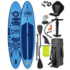 BRAST® SUP Board Summer | Aufblasbares Stand up Paddle Set | 320x81x15cm viele Modelle | inkl. Zubehör Fußschlaufe Paddel Pumpe Rucksack | Blau Rot Grün Orange Türkis Pink Weiß | 320 blau