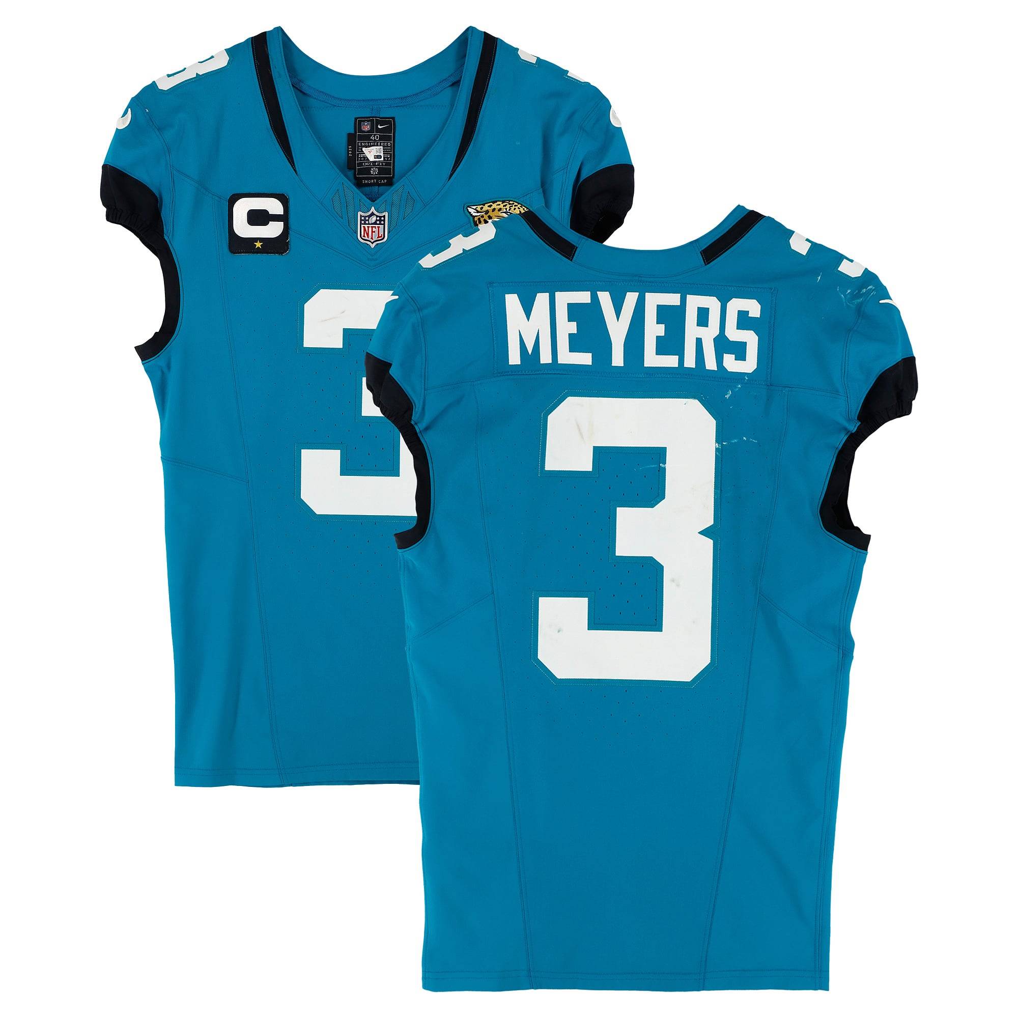 Jakobi Meyers Jacksonville Jaguars Game-Used #3 Teal Nike Jersey vs. Cleveland Browns on September 13, 2026