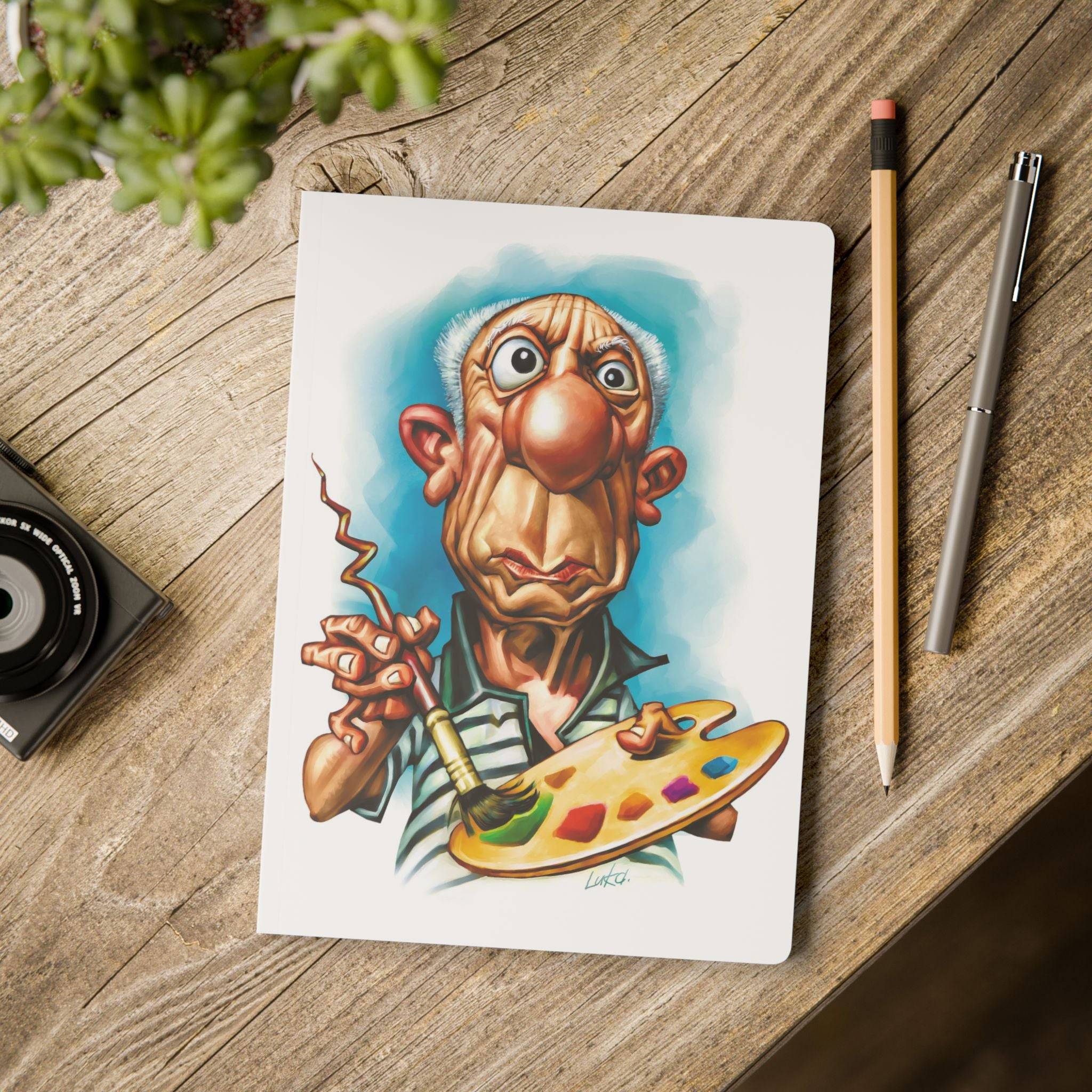 Pablo Picasso Softcover Journal — Illustrated Retro Portrait Notebook for Writers & Gifts - 100 pages (50 sheets) / Ruled line / 5.75" x 8"