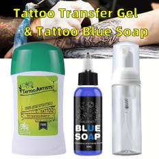 TEMU Tattoo Transfer Gel Set, Tattoo Transfer Gel, Blue Algal Bottle For Tattoo Art, Beginner Friendly