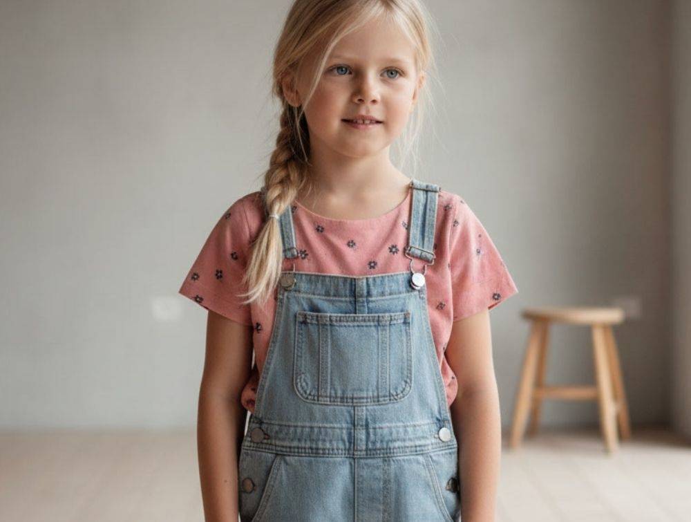 Wheat Top Isalena Rose Tan Med Blomster - Str. 3y 98cm