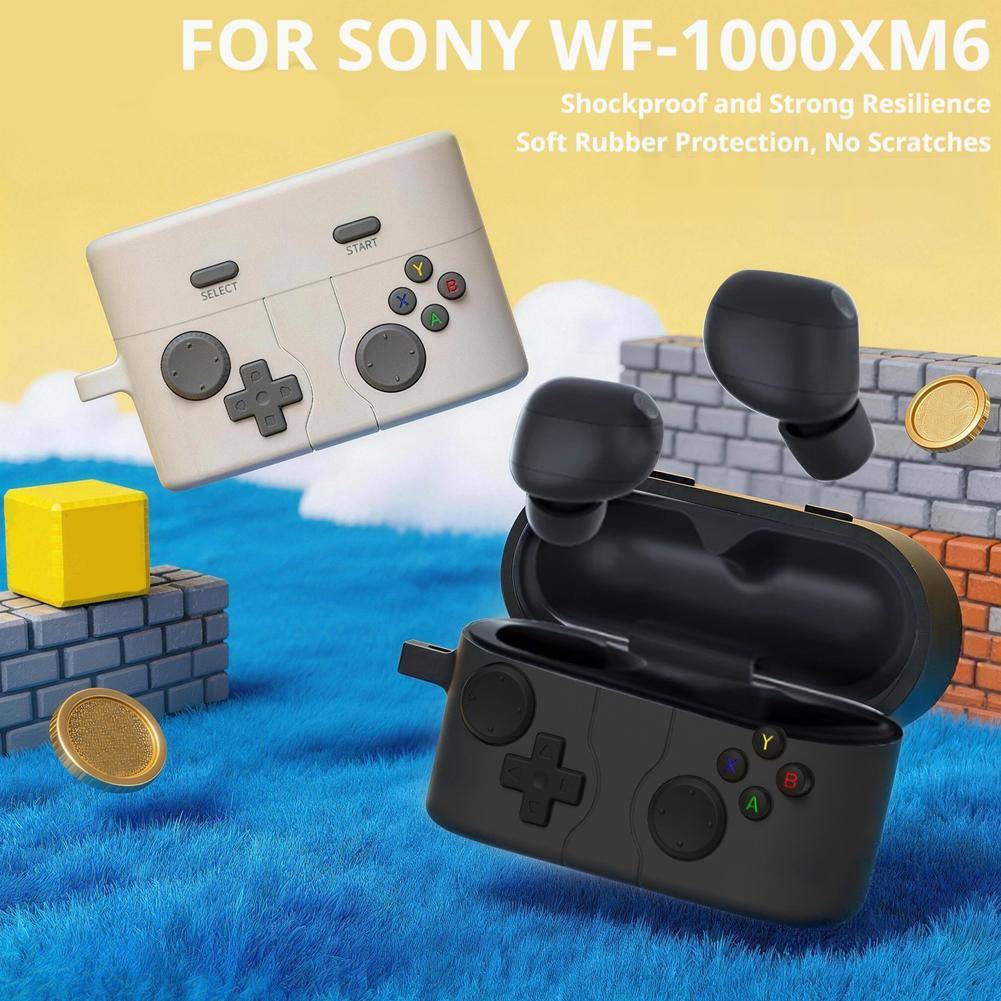 För Sony WF-1000XM6 Fodral Silikon Mjukt Skyddande Cover för Sony XM6 Bluetooth Hörlurar Fodral med Rengöringspenna Nyckelringkrok T7S3 white