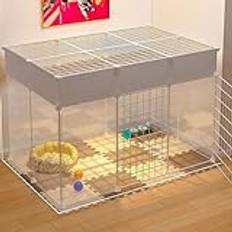 Stor kattlekhage, hundstall, bärbar lekhage, kaninbur inomhus, smådjursbur, kaninbur, transparent klar lekhage, kaninhare inomhus och utomhus