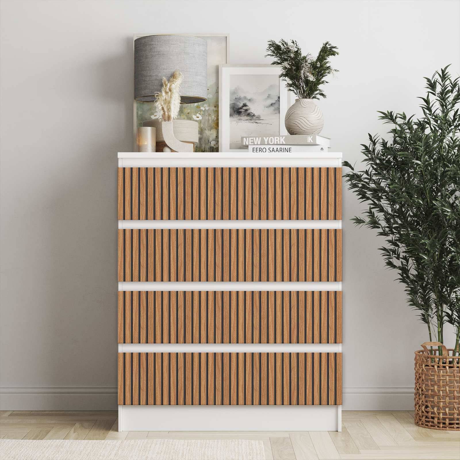 Självhäftande klistermärken – Ikea Malm Dekaler / Välj storlek / Oljad ek