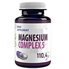 Magnesium komplex 5-800mg x 120 veganska kapslar, Laboratorietestad, hög styrka, Gluten- och GMO-fri