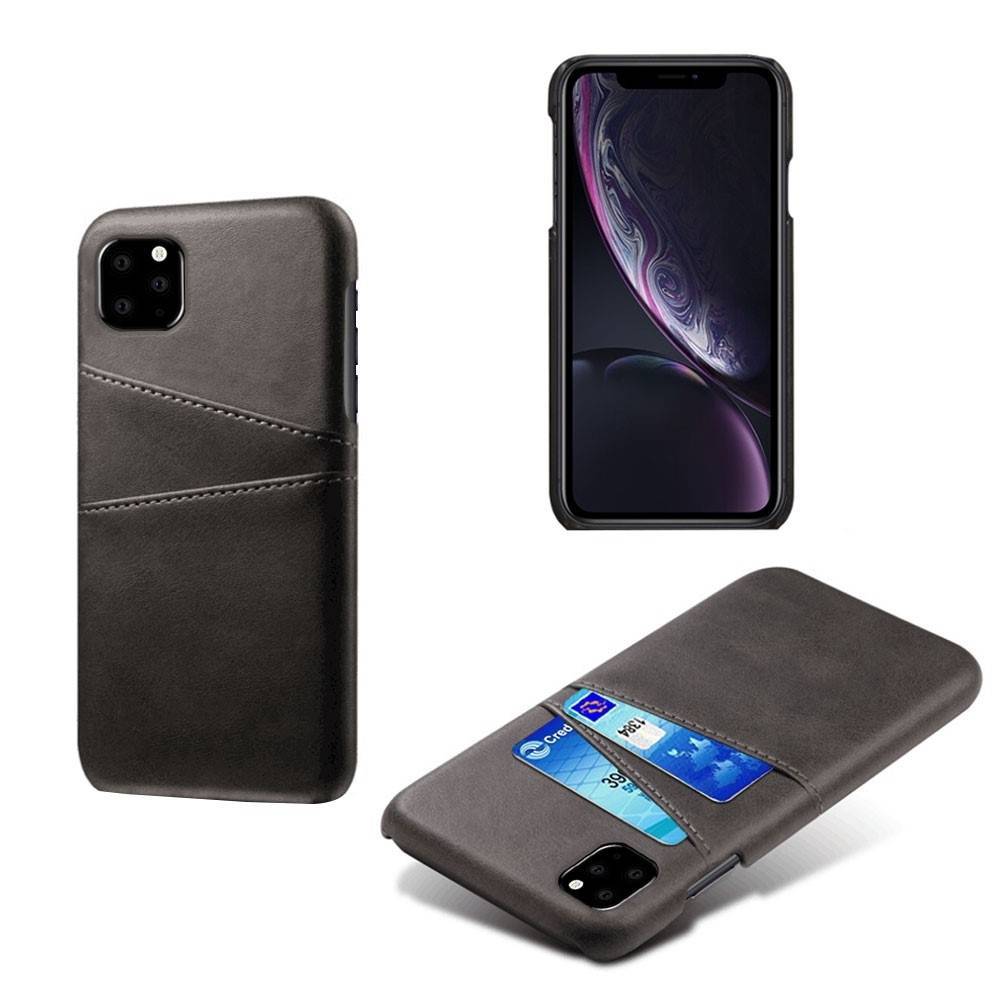 iPhone 11 Pro - Läderskal med kortfack - Svart