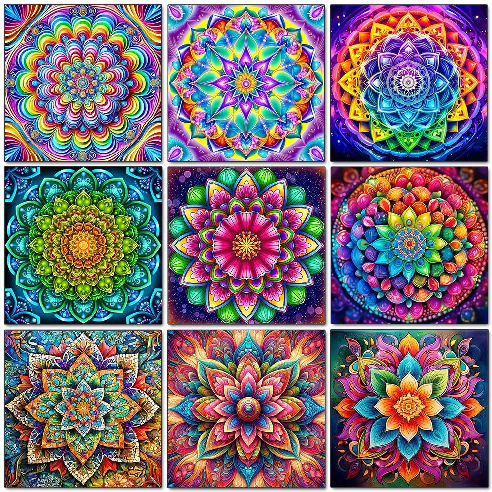 Diamantmålning Mandala DIY 5D Helt Fyrkantig Rund Borr Broderi Fantasy Mosaik Blomma Väggdekorationer Vardagsrum Ny 2026