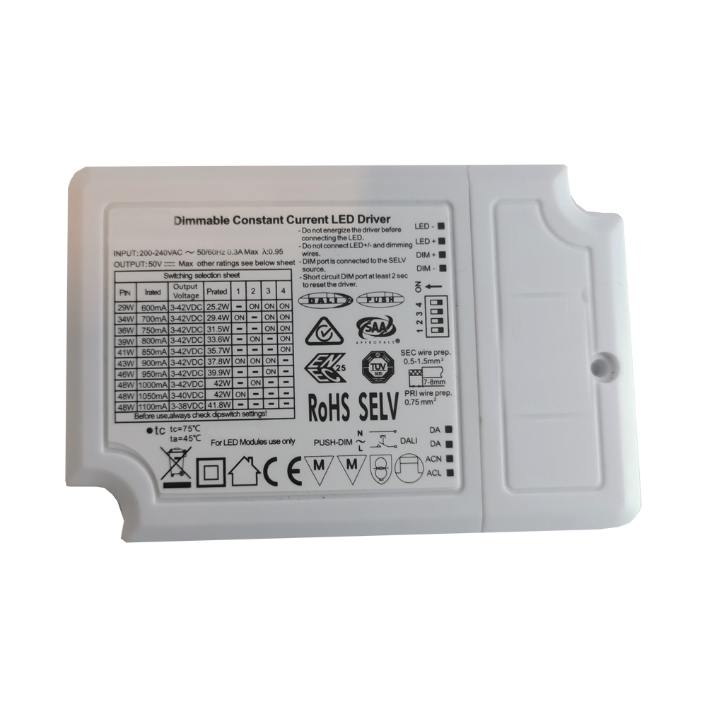 Multidriver 42W 450-1100mA DALI Push 1-10V PWM