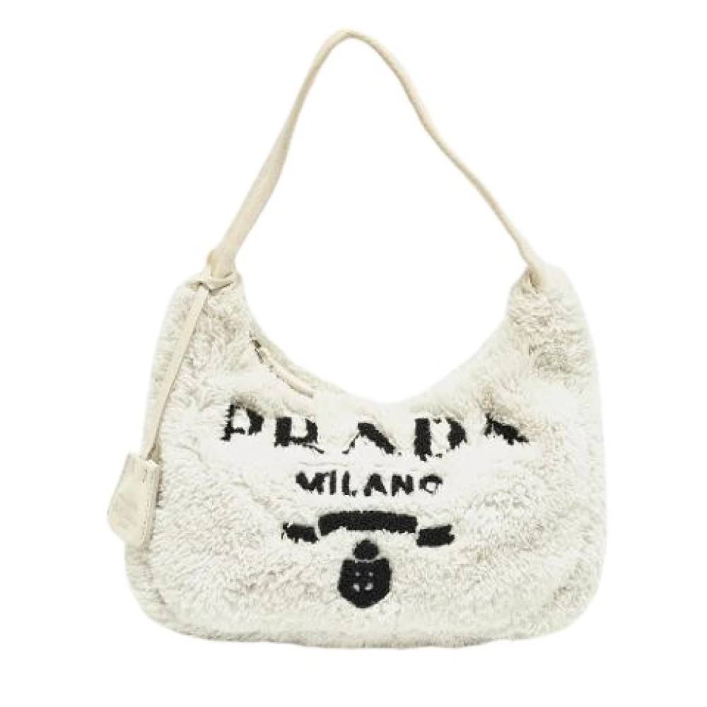 Prada Vintage Pre-owned Vintage Skuldertaske - Vintage - Dame - Hvid - ONE SIZE - Uld