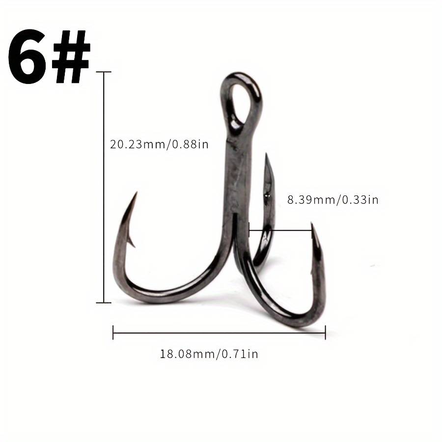 20pcs Long Casting Lure Treble Hooks With Blood , Anchor Hooks, Barbed Hooks, Three-prong Hooks, High Carbon Steel Carp/ Fish/white Lure Hooks, Large Hooks, Hooks