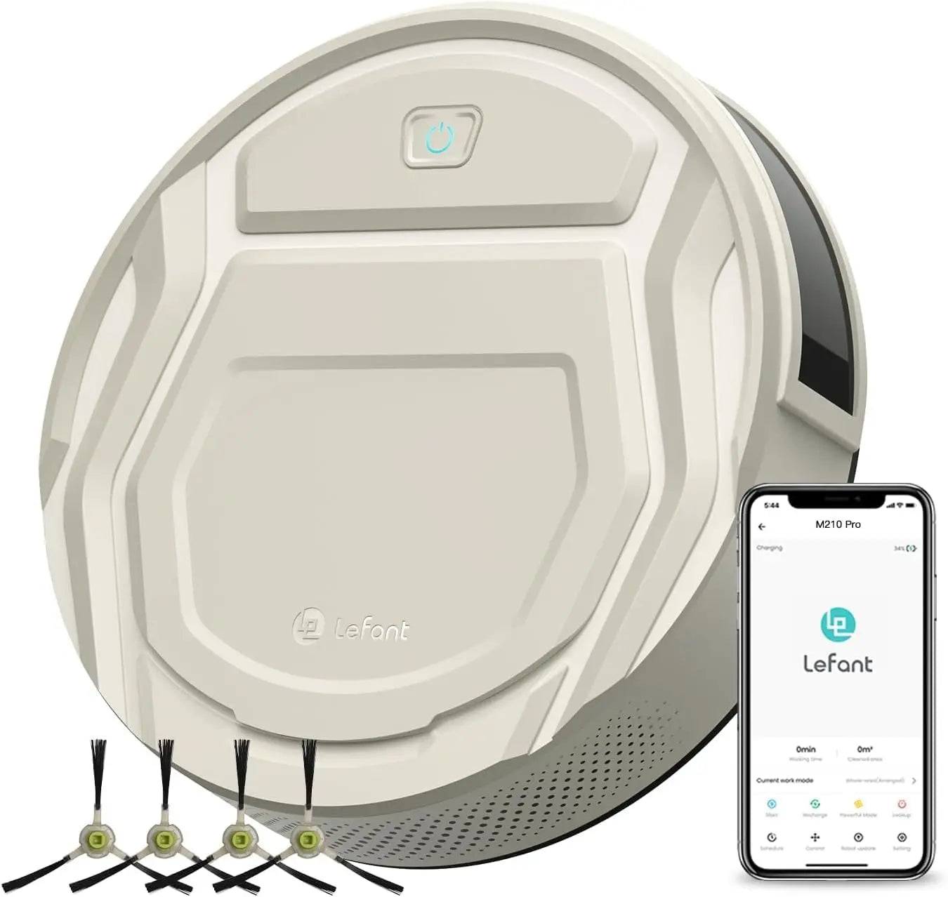 Lefant M210 Pro Robot Vacuum Cleaner, 2200Pa Powerful Suction, 120 Mins Runtime, Automatic Self-Charging, Wi-Fi/App/Alexa Contro - M210Pro-EU-Champagne / EU / GERMANY