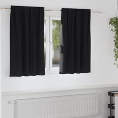 vidaXL Gardiner med gardiner 2 pcs Sort 140x140cm Polyester