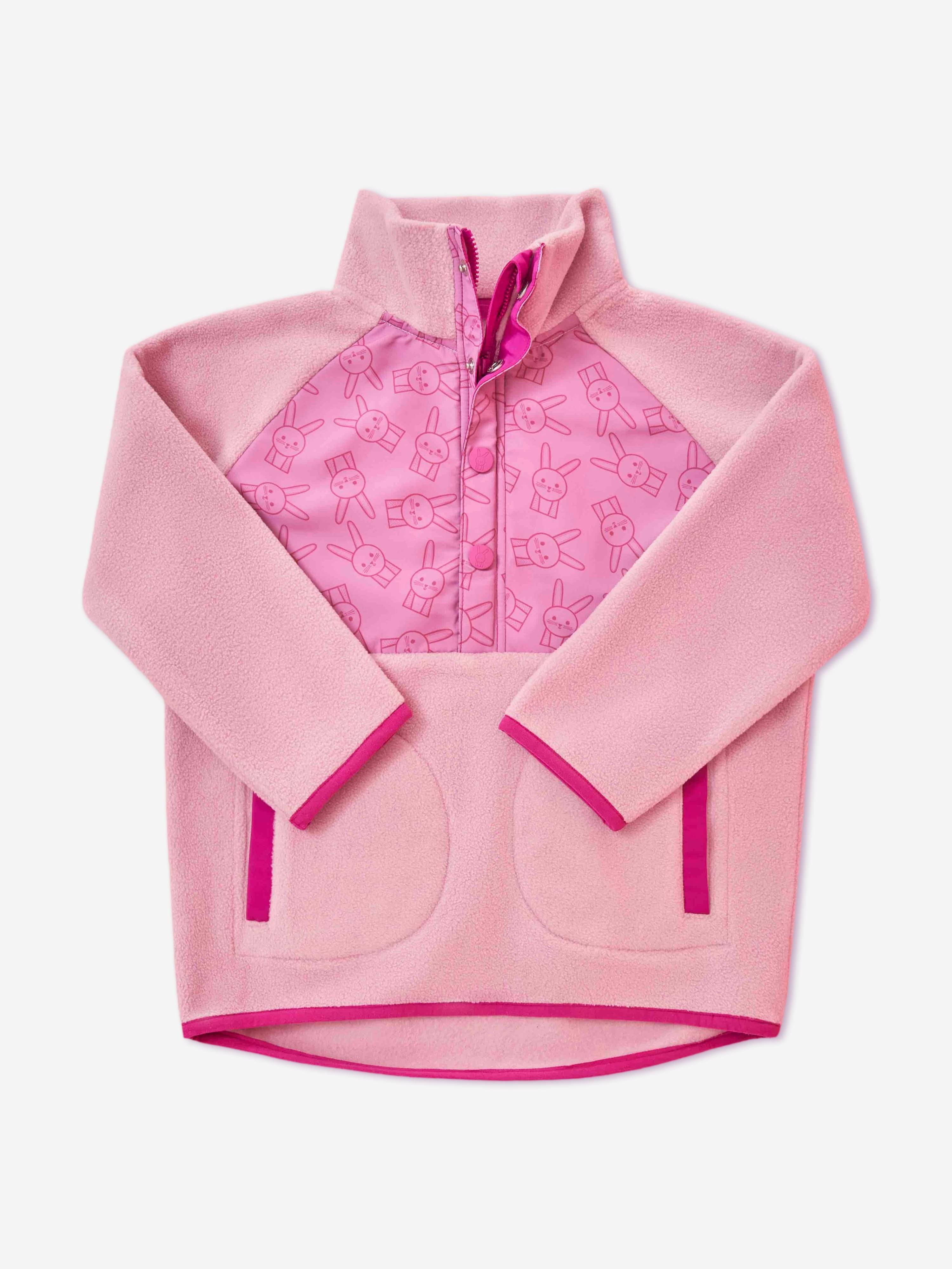 Roarsome Girls Hop The Bunny Mid Layer Fleece in Pink - Pink / 4 - 6 Yrs (4 - 6 Yrs)