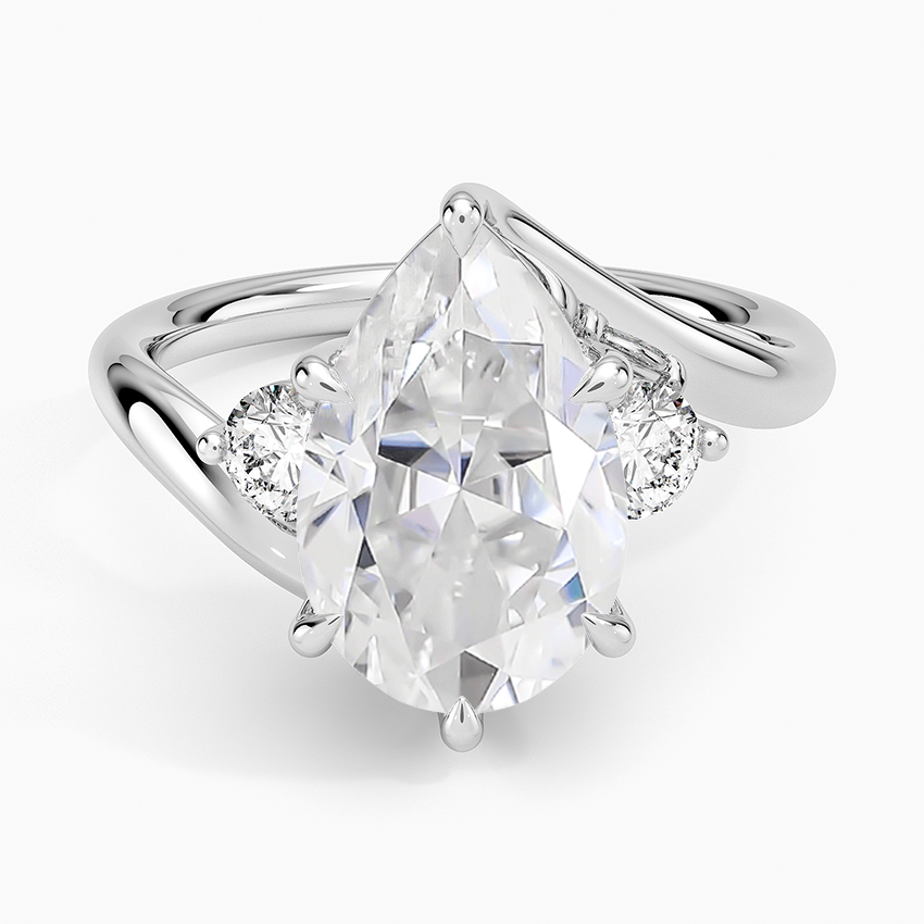 14K White Gold Moissanite Atelier Three Stone Diamond Ring (1/3 ct. tw.)