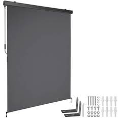 Lodret markise Eloise med 2 vægbeslag - 140 x 250 cm,mørkegrå