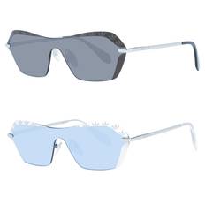adidas Damen Sonnenbrille verspiegelte Brille Strand-Brille mit rechteckigen Gläsern randlose Brille mit Marken-Logo Filterkategorie 2 oder 3 Urlaubs-Brille EW351 Weiß oder Schwarz