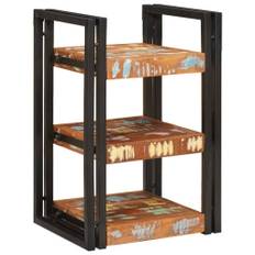 Sängbord 2 pcs Brun och svart Solid Återvunnet Trä