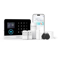 PGST Hemlarmsystem med WiFi/GSM, inbrottslarm för fönster och dörrar med fjärrkontroll och Tuya Smartlife-appen, säkerhetslarm för husbil, garage, fungerar med Alexa