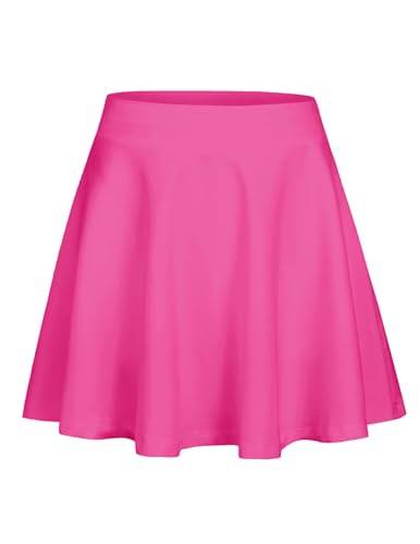 Arshiner Tenniskjol för tjejer med byxor - Hög midja - Sportkjol - A-linje - Veckad kjol - Pom-pom kjol med fickor - 6-15 år, Rosa, 12-13 ans