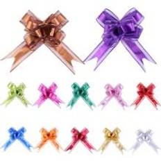 10Pcs String Bows Basket Gift Pull Bows Gift Knot Ribbon Present Wrapping Decor Bows For Birthday Wedding Christmas New Year Party Ornament