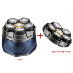 TEMU Cordless Electric Shaver+spare Blade Mesh, Men's Electric Shaver, 6-speed Rotating Shaver Set, With Spare Blade, Large Capacity Lithium Battery, Long-lasting . Usb Charging