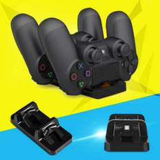 Dobbelt Opladningsstation Docking Station Stand USB Oplader til PlayStation 4 PS4 Spilcontroller