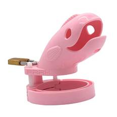 LAHTI Chastity Device Penisbur för män Chastity Cage Bondage Låst bur med 5 storlekar Ringar Sexiga leksaker Rosa