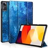 EasyAcc Fodral kompatibelt med Xiaomi Redmi Pad SE 2023 11 tum, smalt stativ, skyddsfodral för Redmi Pad SE 2023, blå stjärnor