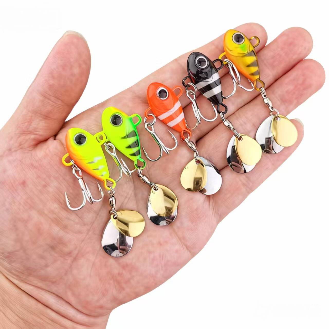 1pcs 6g 10g 14g 17g 20g 25 Spinner Bait Metal VIB Fishing Lure Rotating Tail Vibration Sequins Japan Wobbler Trolling Bait Pesca