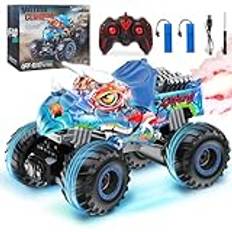 MOJINO Radiostyrd bil, monster RC bil lastbil för barn pojkar ålder 6 7 8 9 10 år, dinosaurieleksak, gåva för pojkar flickor 1:16 All Terrain RC Drift bil, blå