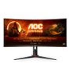 AOC Gaming CU34G2X/BK - LED monitor - gaming - curved - 34" - 3440 x 1440 WQHD @ 144 Hz - VA - 300 cd/m² - 3000:1 - 1 ms - 2xHDMI, DisplayPort - black