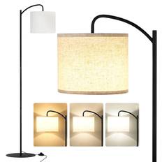 Floor Lamp Bracket Light Bedroom Floor Lamp Indirect Lighting LED Fabric Shade Floor Lamp Stepless Dimming 3 Color Temperature Remote Included