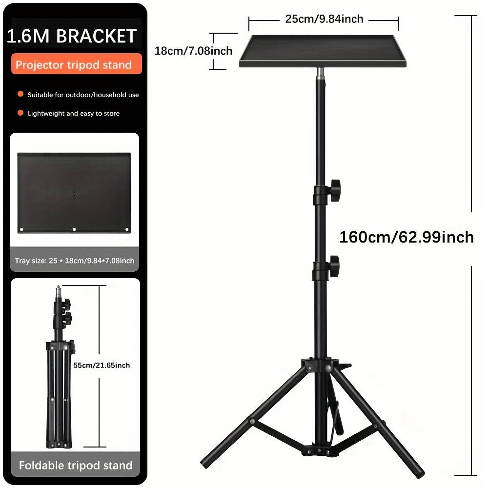 TEMU Versatile Projector Stand With Tray - Adjustable , Foldable Design For , Ideal For Desktop Or Floor Use, Compatible With Most Projectors & Cameras