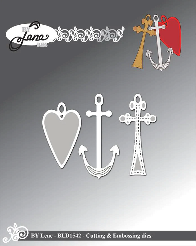 By Lene - Cutting & Embossing Die - Faith-Hope-Love BLD1542