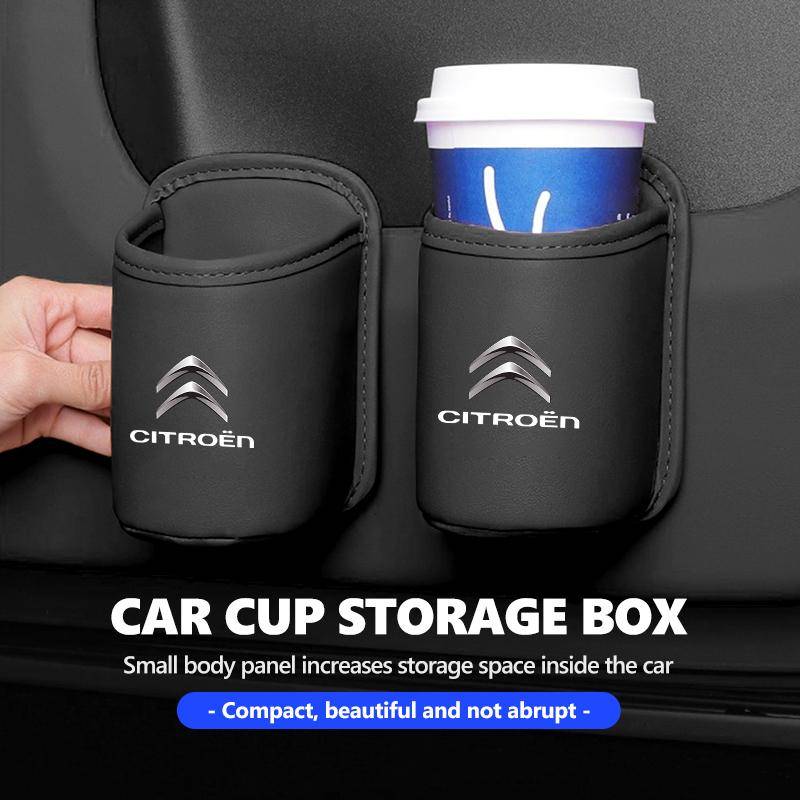För Citroen Bil Dörr Mugghållare Läder Bil Dryckeshållare Förvaringslåda C4 C3 C5 C1 C2 C6 VTS C4L DS3 DS4 DS5 Grand Berlingo