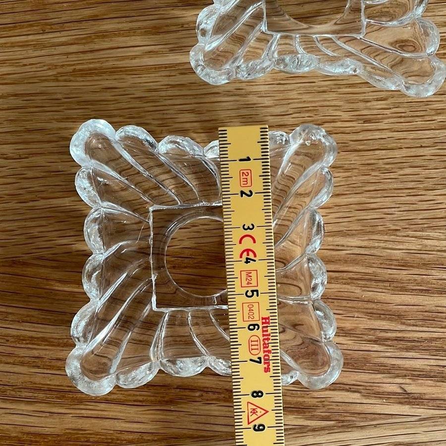 2 st Ljusmanschetter i glas