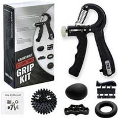 Hand Grip Strengthener kit (6 Pack) Forearm Workout Finger Strength Exerciser Adjustable Grip Strength Trainer