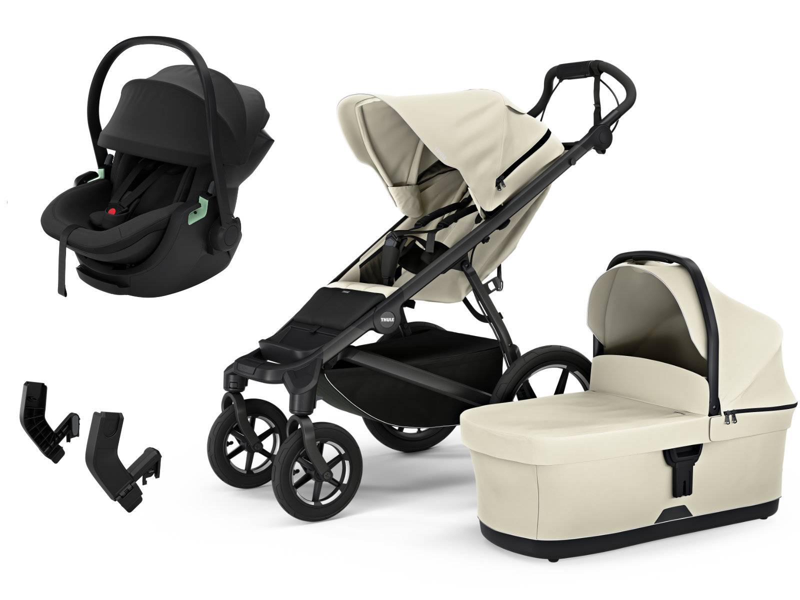 Thule Urban Glide 4-wheel Stroller Set 3-in-1 incl. Maple i-Size Infant Car Seat - Soft Beige