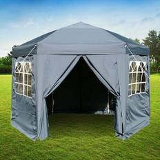 Airwave ® 3.5m Hexagonal Pop-Up Gazebo, 6 Side Panels, Blue