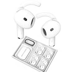 4 par öronkuddar för AirPods 4 öronhängare halkskydd öronskydd 【Nyckelring och extra förvaringsväska】 2 par stora och 2 par små