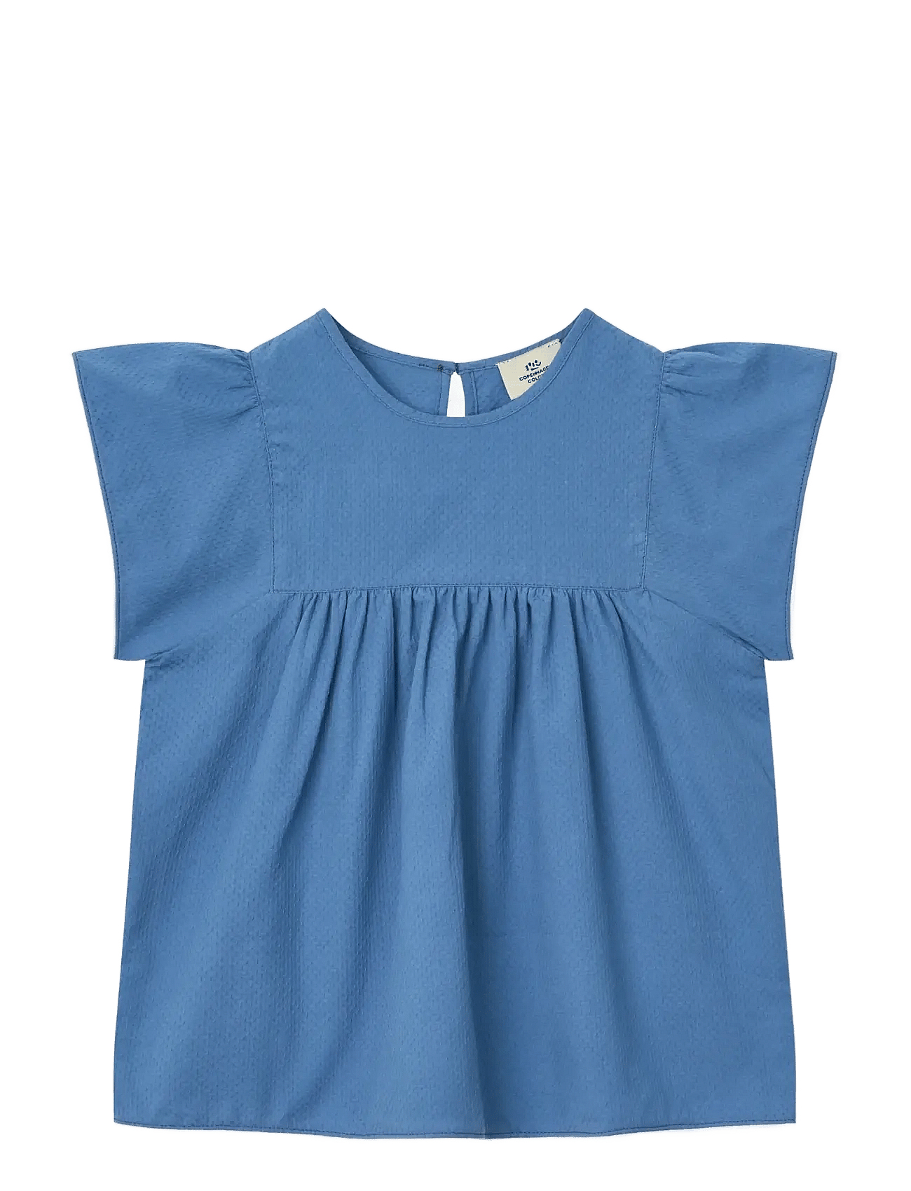 Copenhagen Colors Blouse W. Contrast Piping - Blue - 140