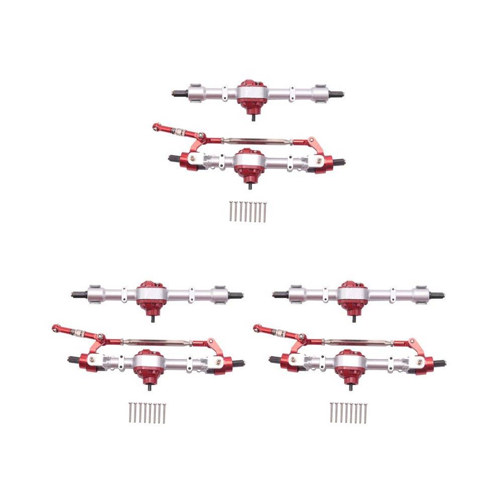 3X RC Car Front & Rear Complete Axle for MN D90 D91 D96 D99S MN90 MN96 MN99 MN99S 1/12 RC Car Upgrade Parts,Silver