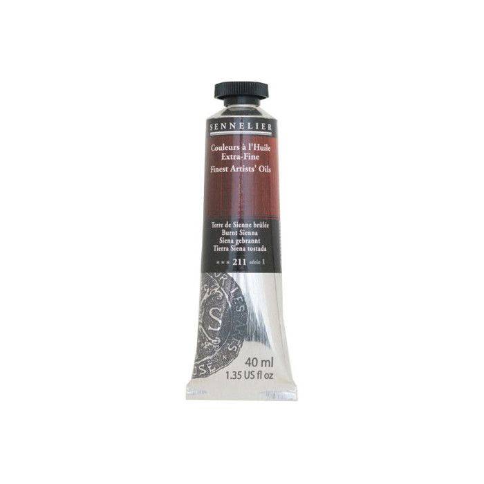 Olja - Sennelier - Bränd Siena - 40 ml - Brun - Glansig satin