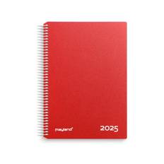 KALENDER MAYLAND 2025 25218010 TIMEKALENDER RØD PP-PLAST 24,2X18,5CM