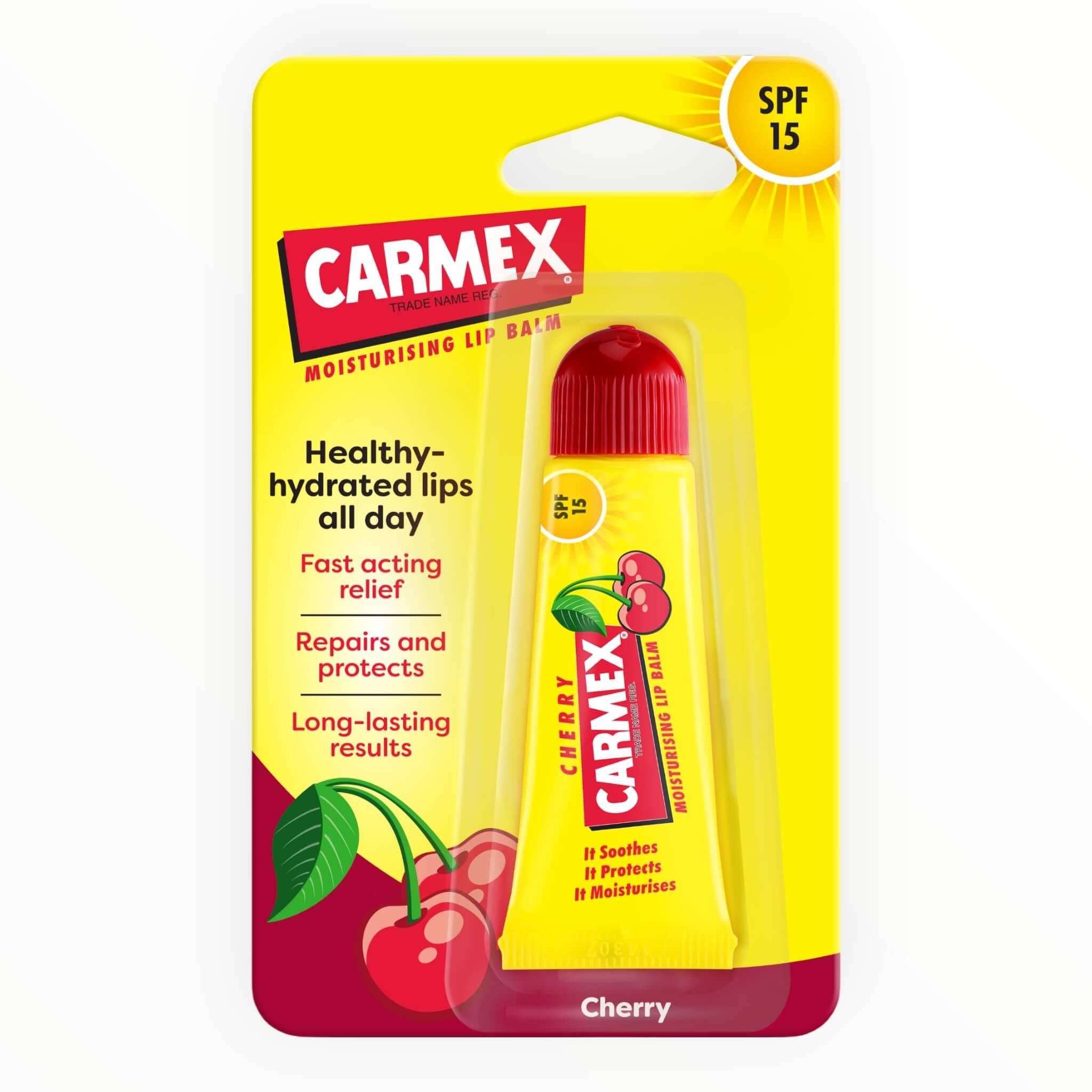 Carmex Læbepomade, Cherry Tube, SPF 15, 10 g..