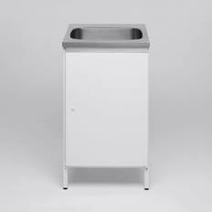 Tvättbänk Contura Steel CAB 5 Bänkskåp för Tvättstuga med Låsbar Dörr Vit